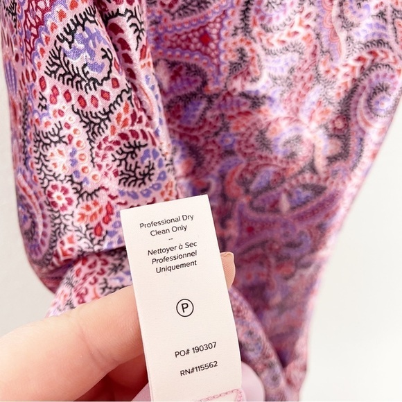 Cinq a Sept Ryder Paisley Satin Mini Dress in Tea Rose Multi Pink Size 10 Party - Picture 9 of 9